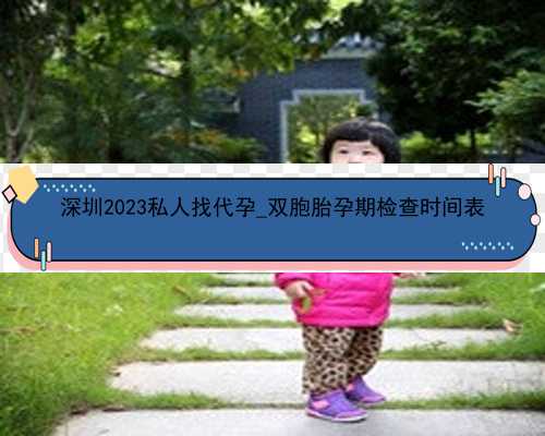 深圳2023私人找代孕_双胞胎孕期检查时间表